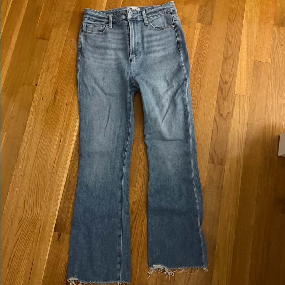 PAIGE Blue Flare Wide Leg Jeans